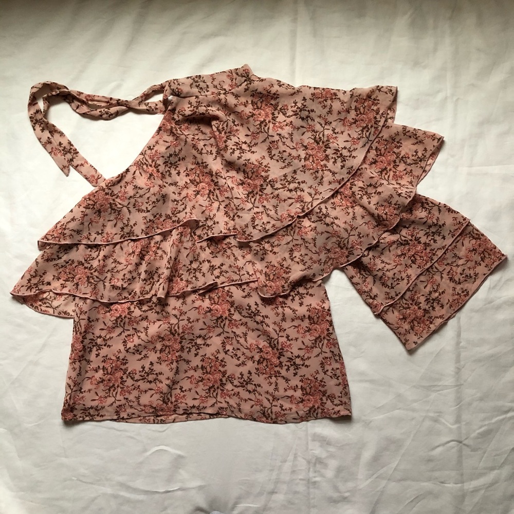 Wayf One Shoulder Floral Blouse XS